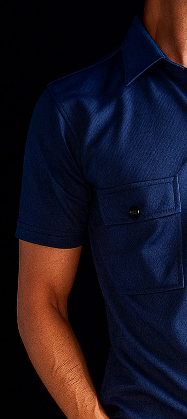 New Safari Waffle Design Tracksuit Set (Button shirt+Trouser) • Blue